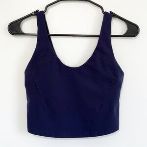 CALIA by Carrie Underwood Cropped Sports Bra Navy Blue Small